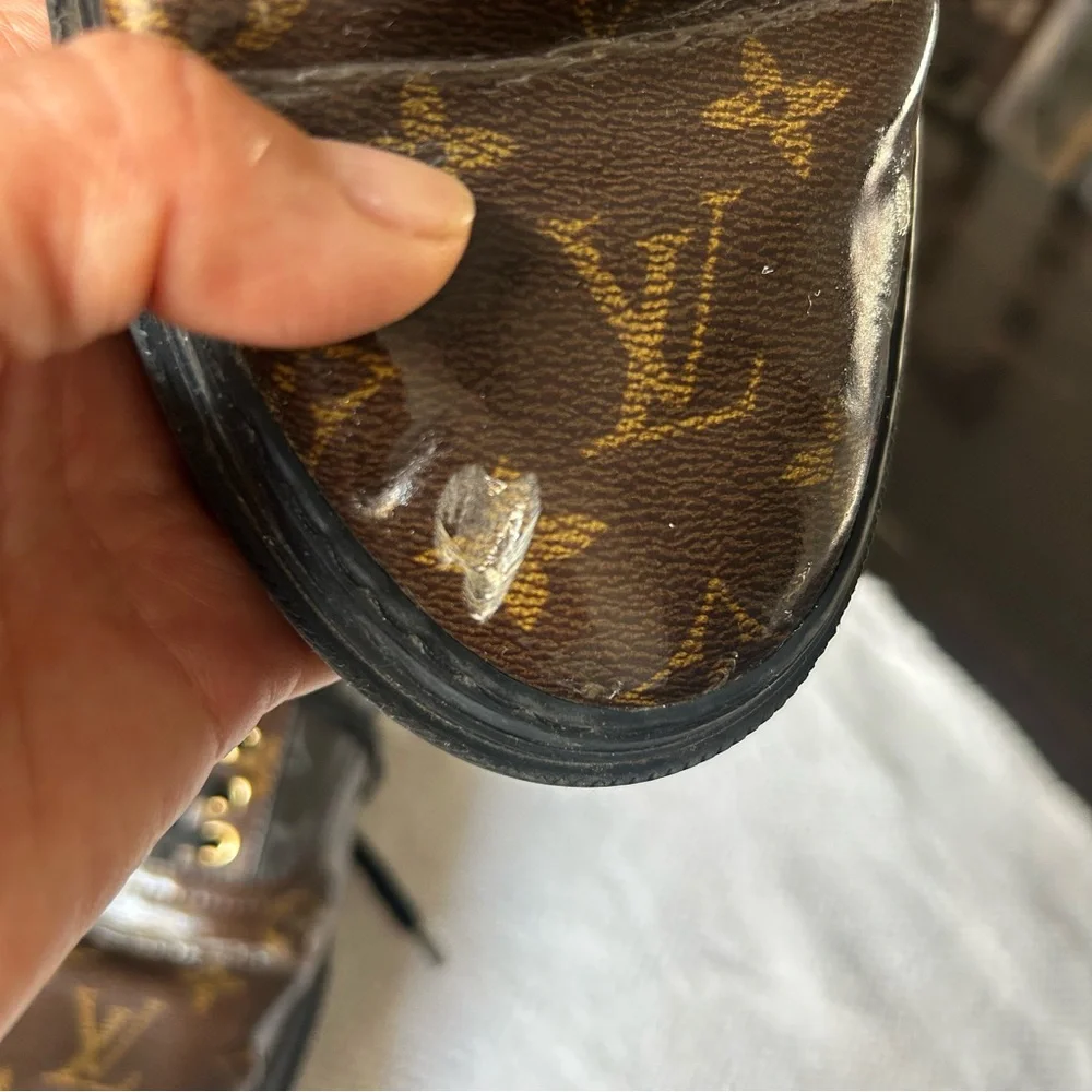 Louis Vuitton Brown Sneakers with Monogram Design
